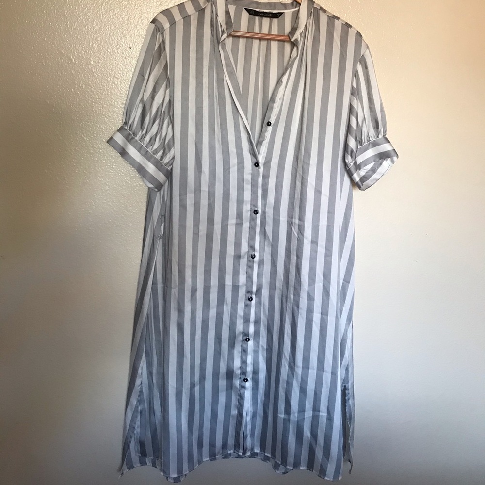 Zara Basic Striped Shirt Dress